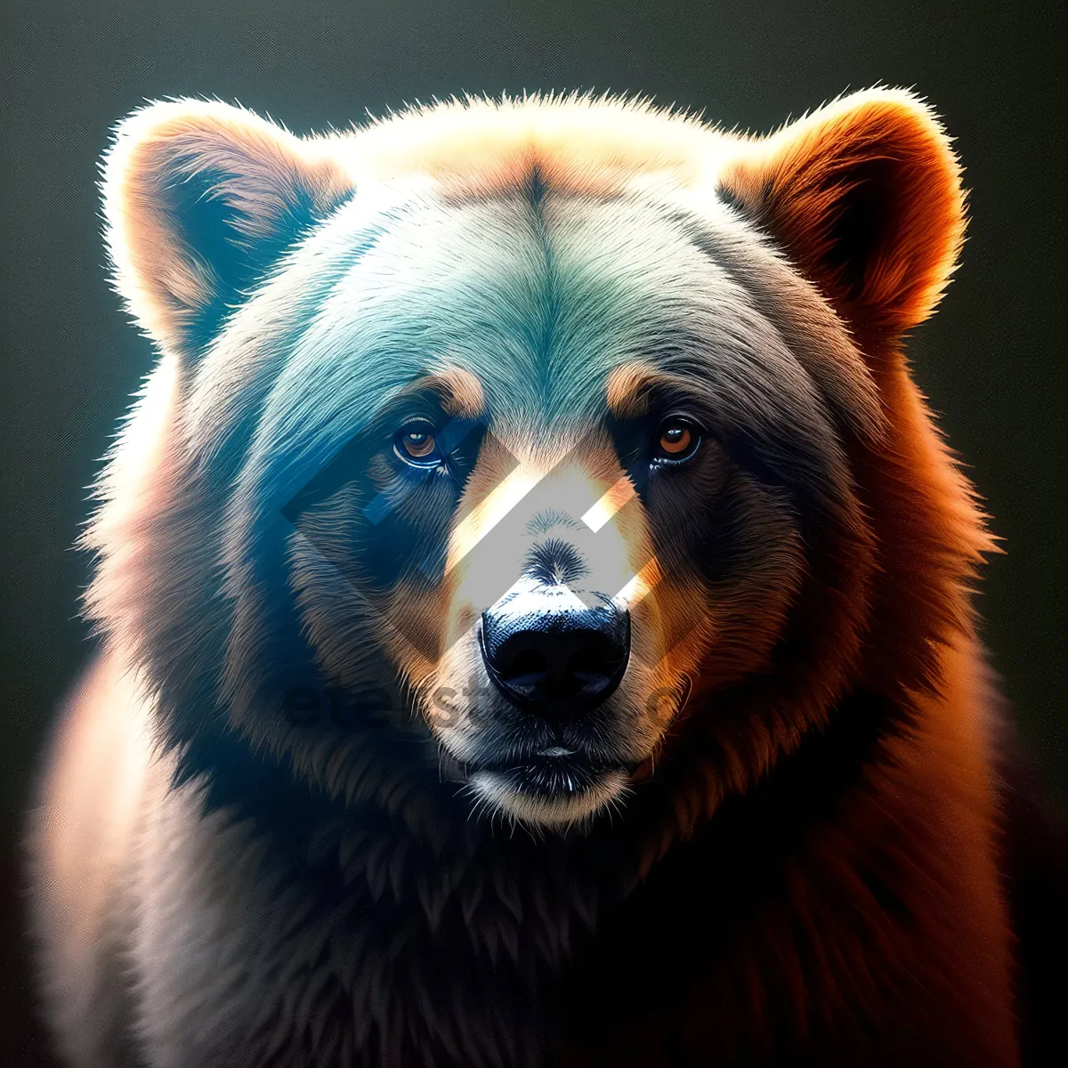 Picture of Cute Brown Bear Wildlife Portrait - Majestic Furry Predator