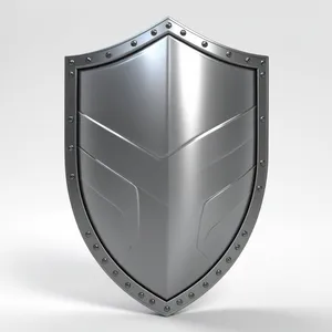 Shiny metallic shield emblem design