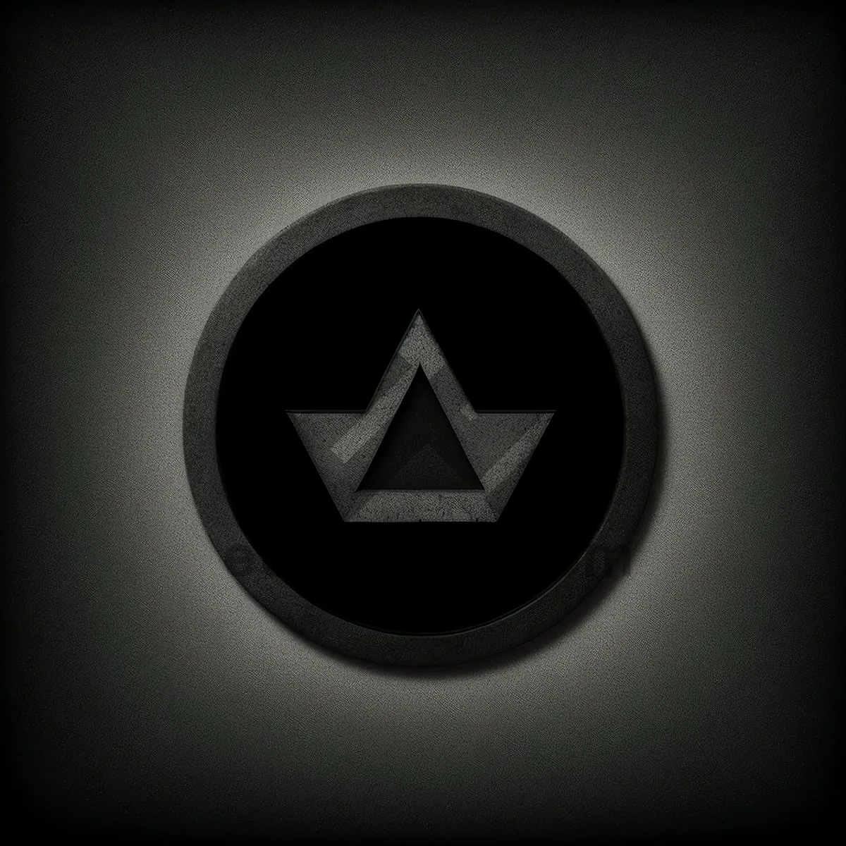 Picture of Shiny Round Button Icon - Modern Black Design