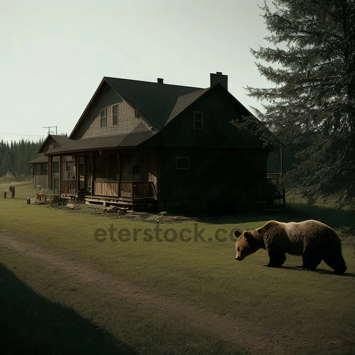 Picture of Rustic Barn on Lush Ranch in Countryside