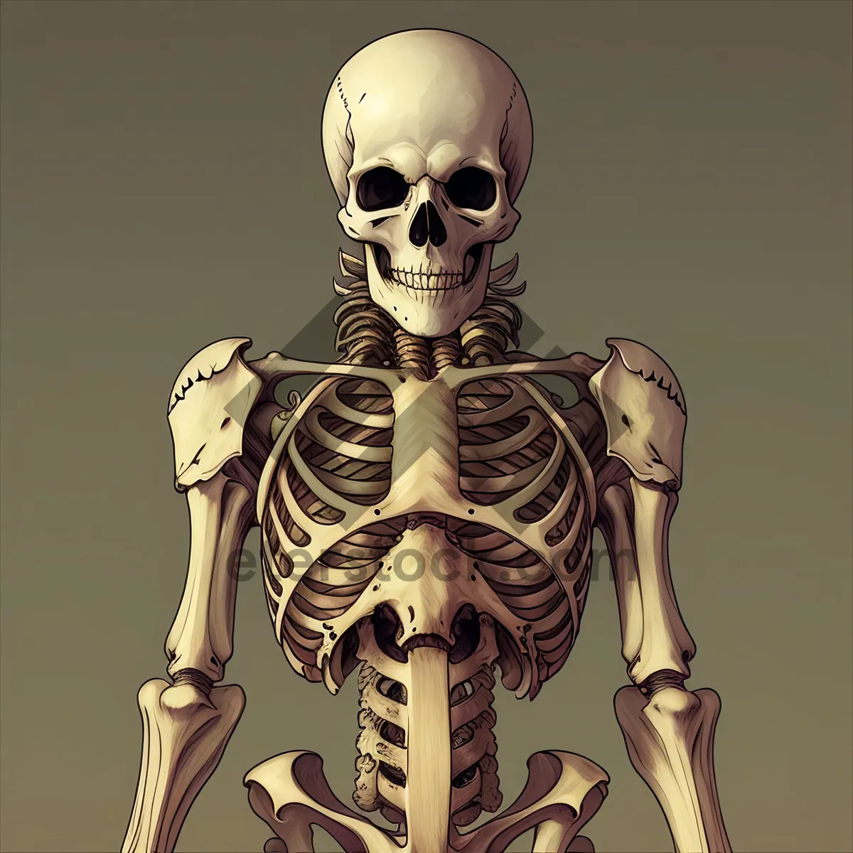 Picture of Spooky Skeletal Figure Bust: Terrifying Anatomy Sculpture