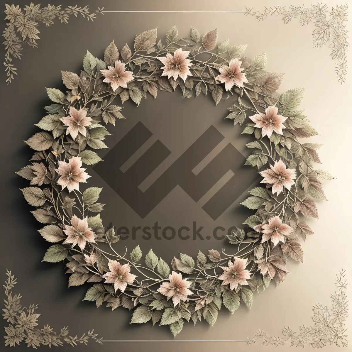 Picture of Vintage Floral Border Frame Design