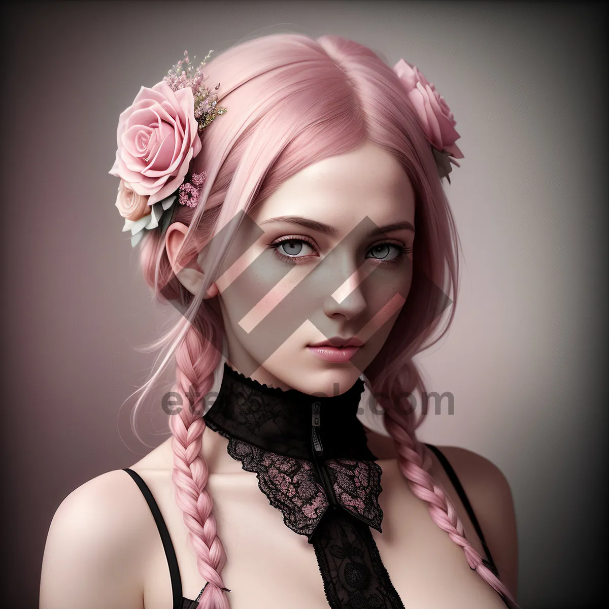 Picture of Stunning Fashion Portrait of a Beautiful, Sexy Lady with Gorgeous Hairstyle