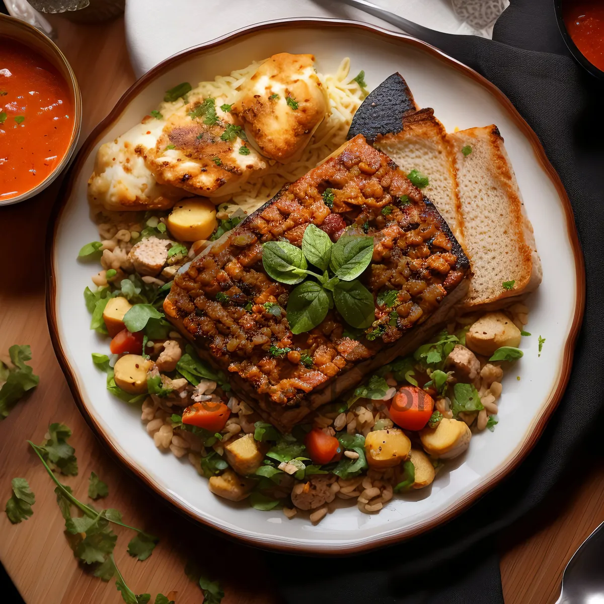 Picture of Healthy Vegetable Salad with Spicy Chickpeas