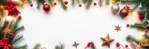 Winter Holiday Celebration Decoration Floral Frame Art.
