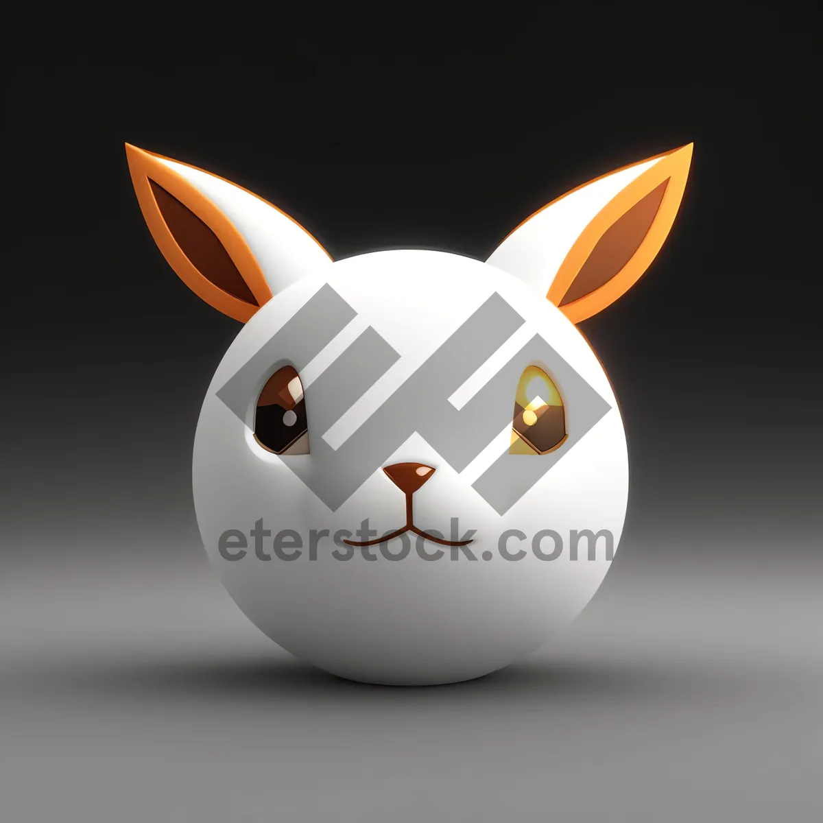 Picture of Cartoon Bunny Hen Symbol in 3D Sphere