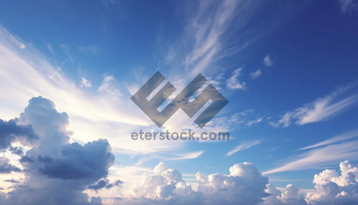 Picture of Beautiful Bright Summer Sky with Fluffy Clouds