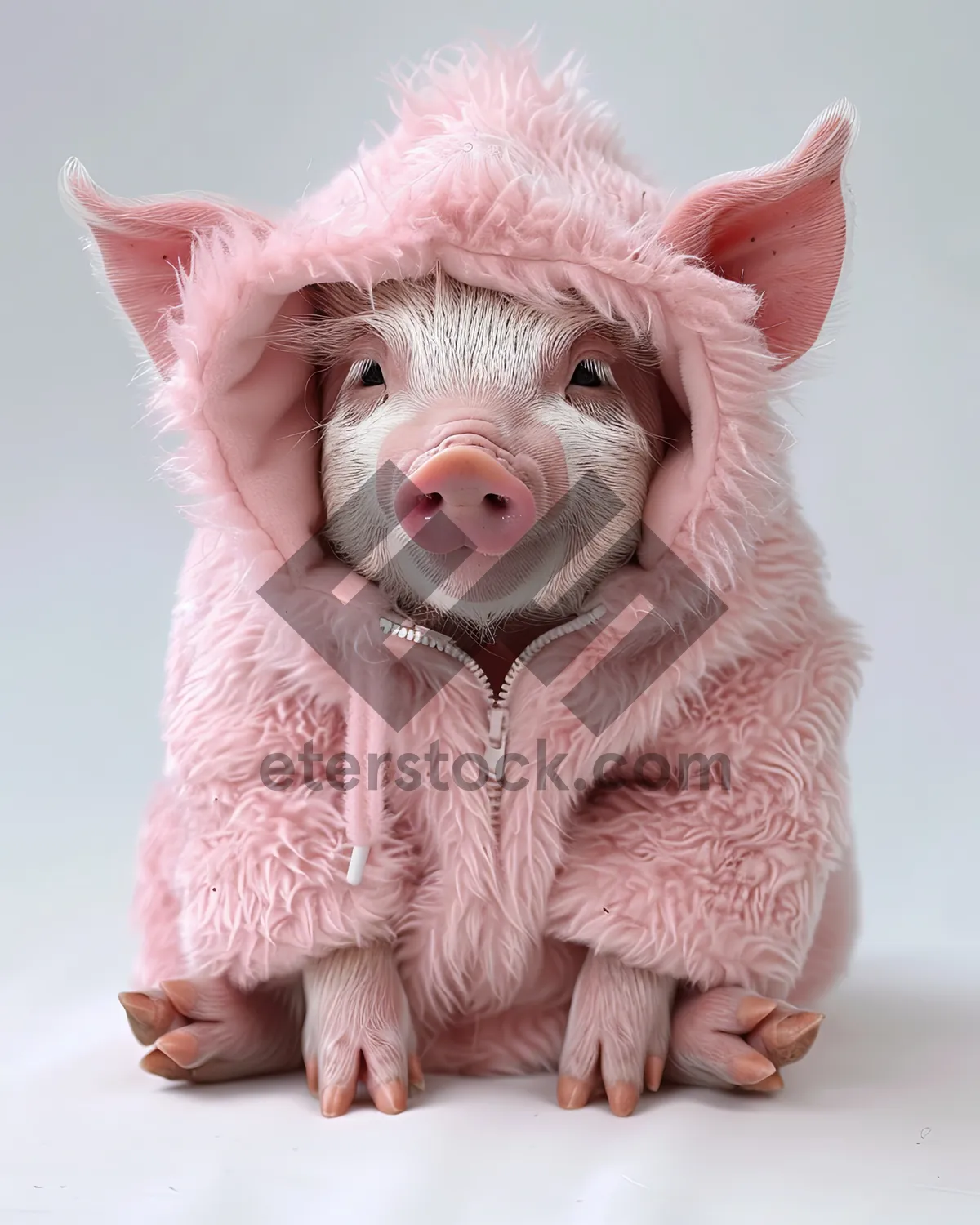 Picture of Funny baby pig with cute pink ears.