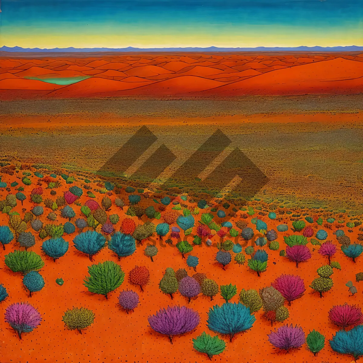 Picture of Vibrant Sand Dunes Landscape Blanket