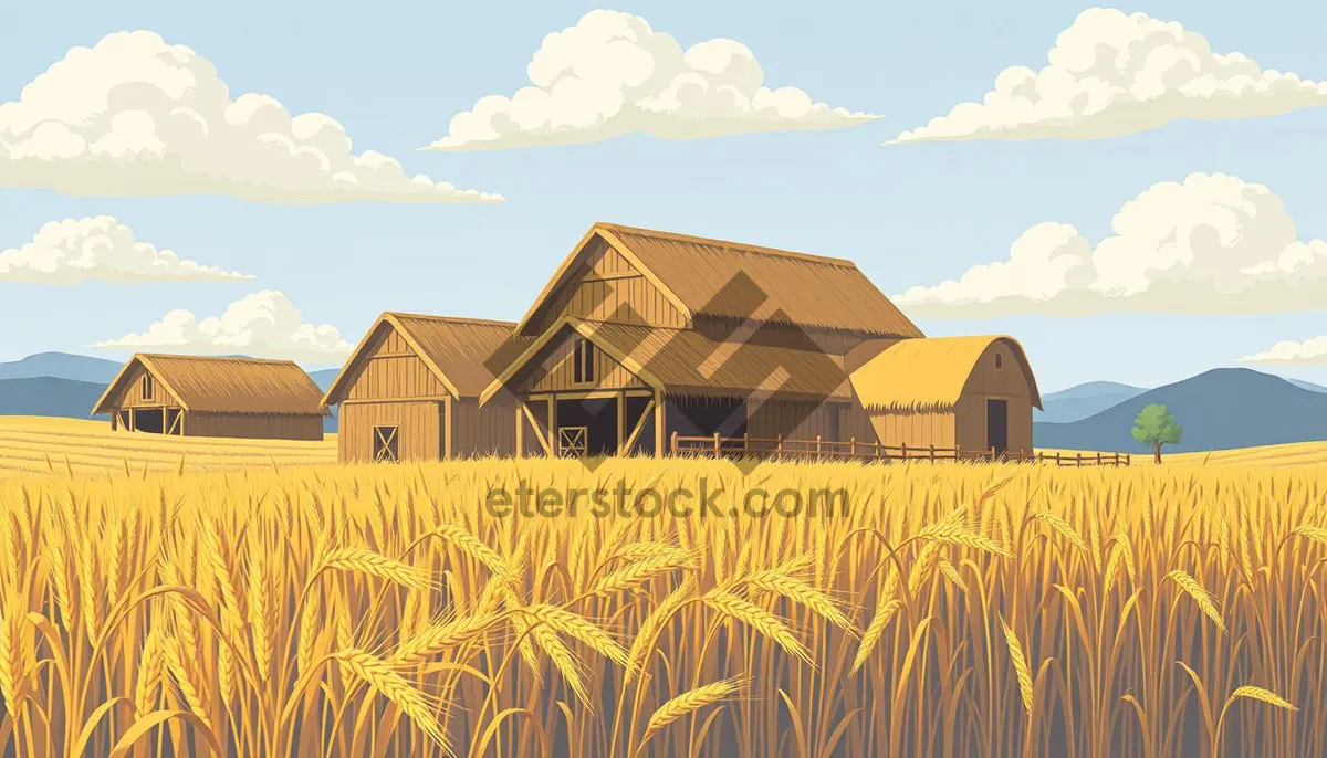 Picture of Rustic Wooden Barn in Rural Landscape