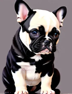 Captivating studio portrait featuring an adorable Bulldog Terrier puppy, capturing its irresistible charm