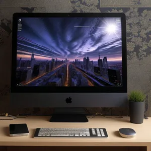 Modern Desktop Computer with Flat Screen Display