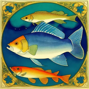 Artistic Fish in Seawater Pillow Bowl