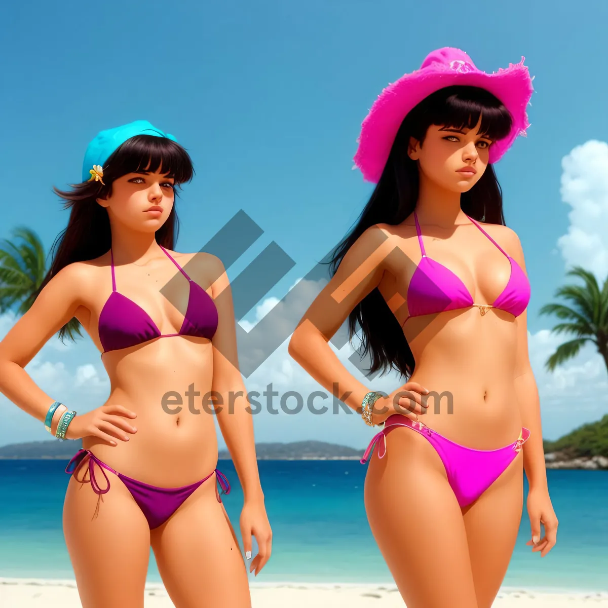 Picture of Stunning Beach Babe in Sexy Swimsuit