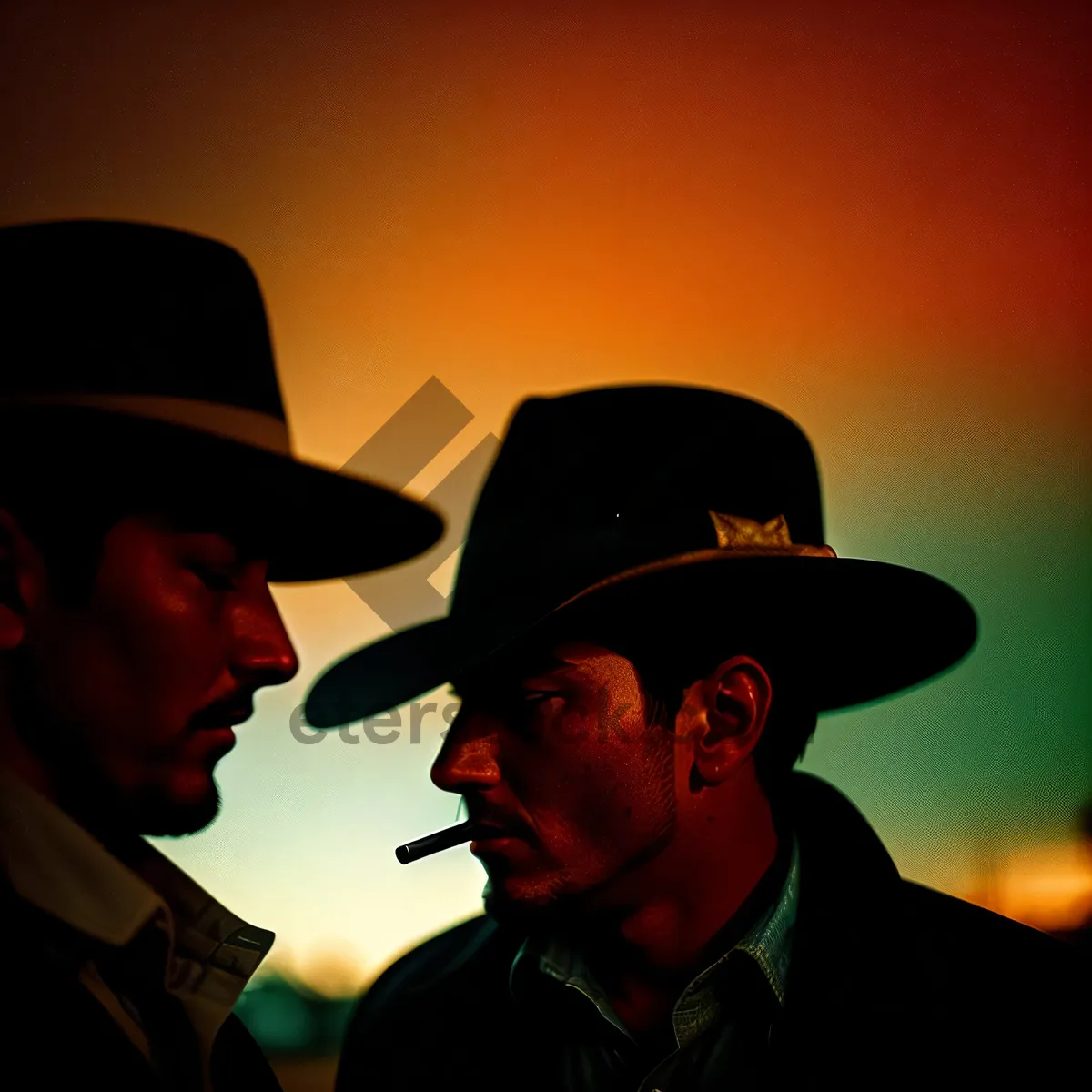 Picture of Black Cowboy Hat Portrait of a Man