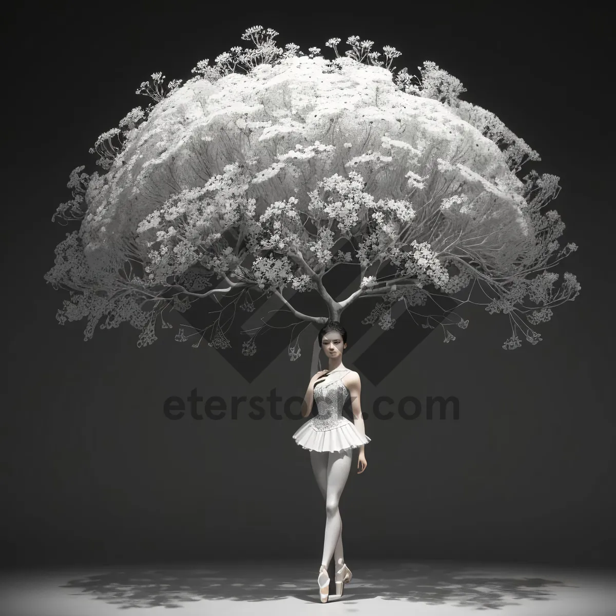 Picture of Urban structure with fountain, parasol, herb, and dandelion.