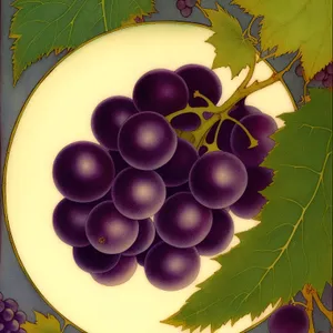 Festive Winter Fruit Decoration: Hanging Grape Balls on Branch