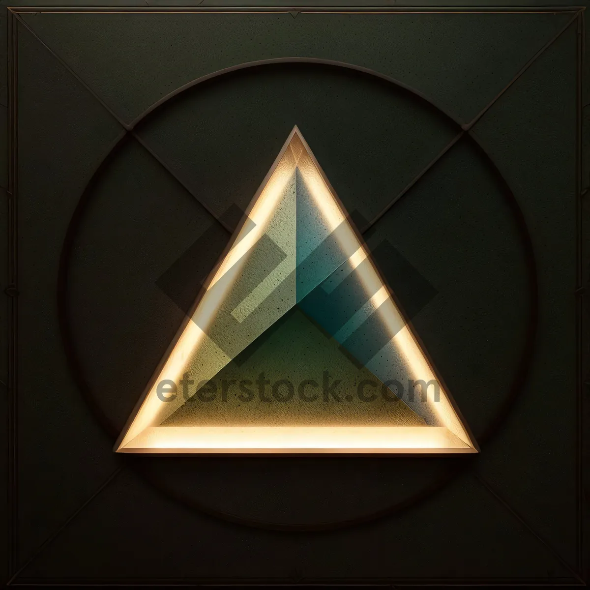 Picture of 3D Lightning Gem Icon with Symbolic Frame