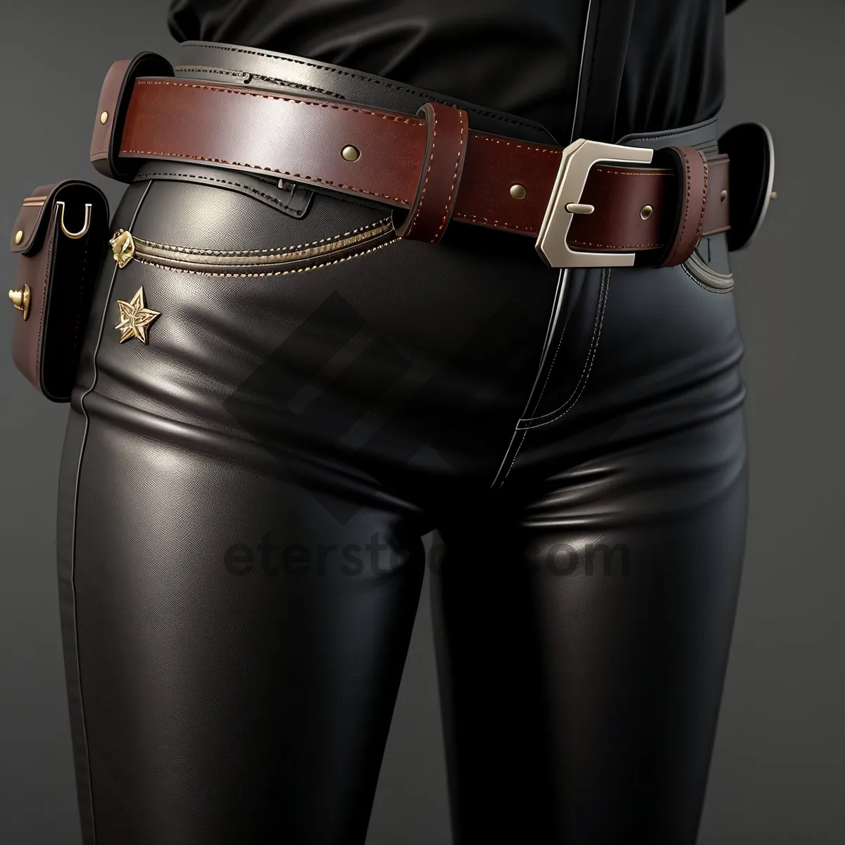 Picture of Black Leather Holster Bag: Stylish and Protective Fashion Accessory