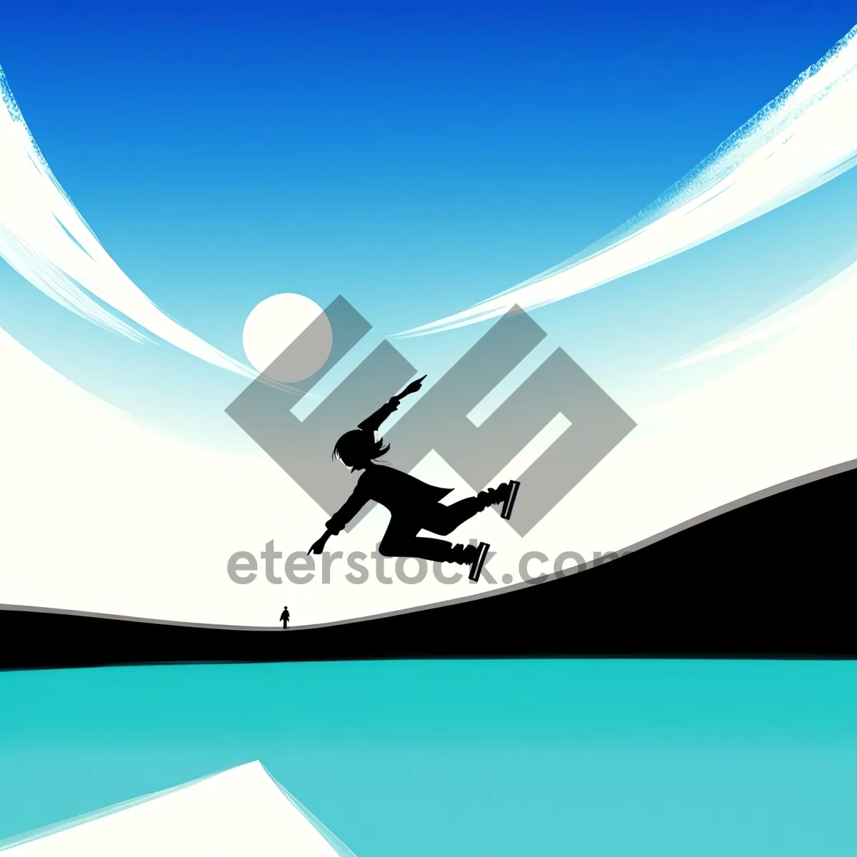 Picture of Surfer Silhouette Art Design