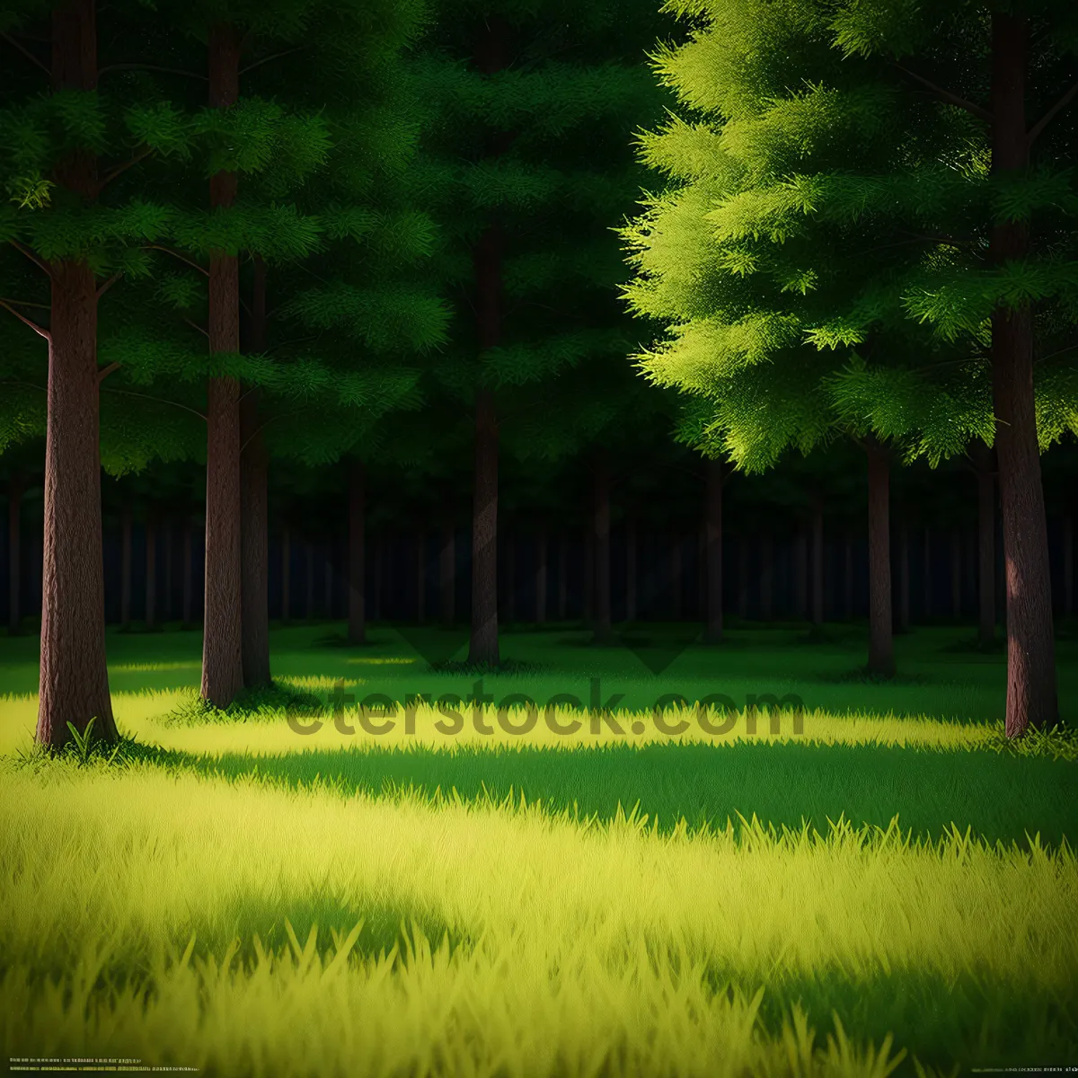 Picture of Serene Countryside with Lush Trees and Grass