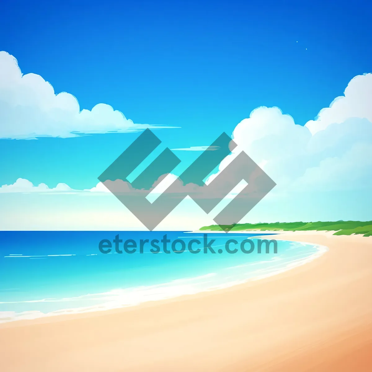 Picture of Tropical Paradise: Majestic Ocean Scenery with Sunlit Waves