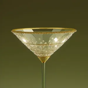 Refreshing Martini Cocktail in Glass with Lime Splash