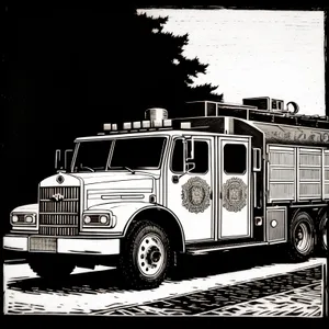 Fire Truck on Road: Emergency Rescue Vehicle