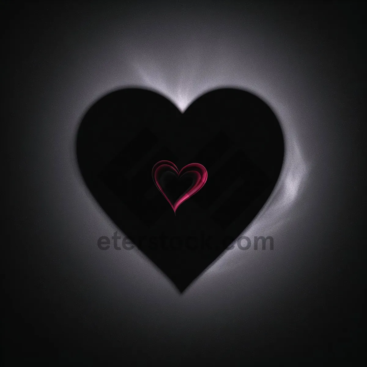 Picture of Black Shiny Heart Symbol: Graphic Design icon