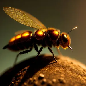 Buzzing Garden Creature on Flower Petal