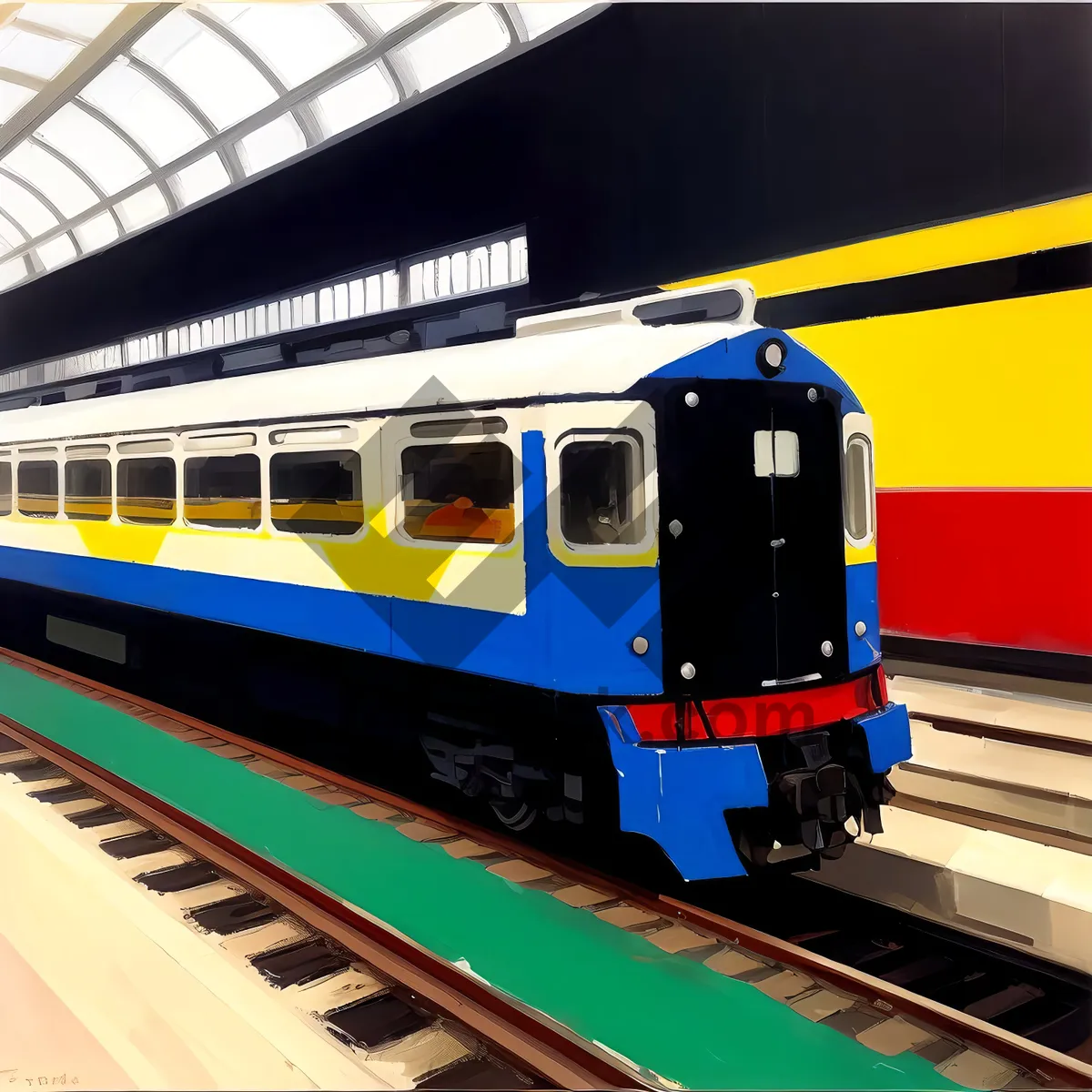 Picture of High-speed Passenger Train at Urban Station