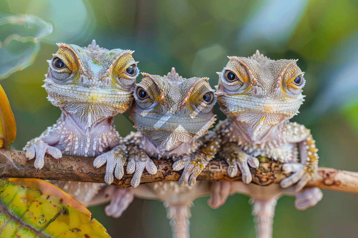 Picture of Common iguana in natural habitat - wildlife reptile image.