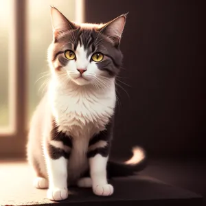 Adorable Fluffy Tabby Kitty with Playful Eyes