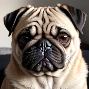 Adorable Pug Dog Portrait