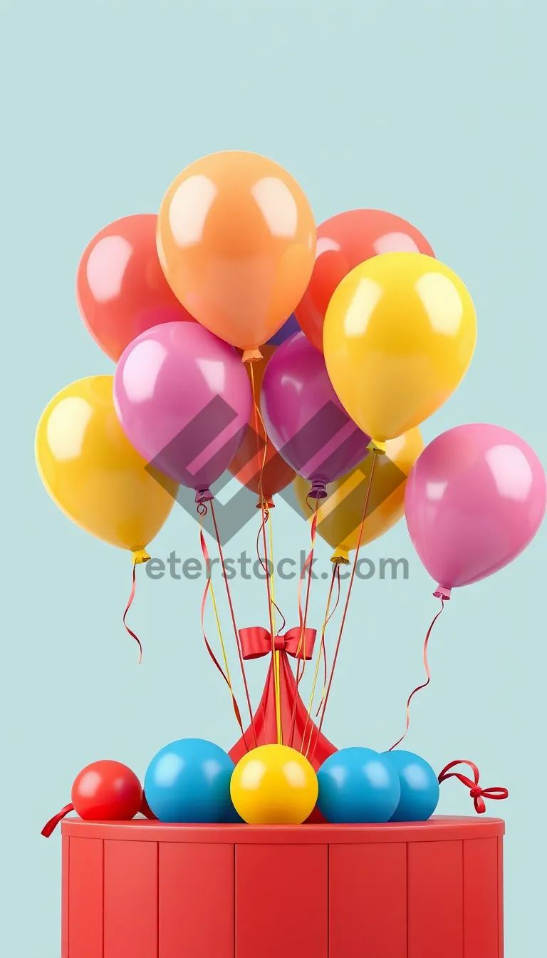 Picture of Colorful balloon party decoration for happy celebration event.