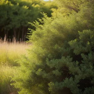 Autumn Forest Landscape with Sprinkler amidst Trees