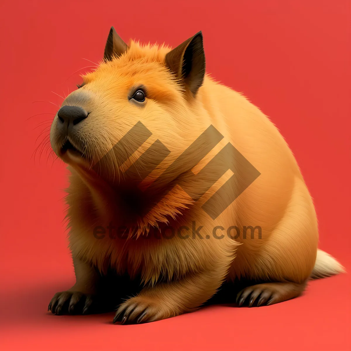 Picture of Fluffy Brown Baby Guinea Pig Close-up