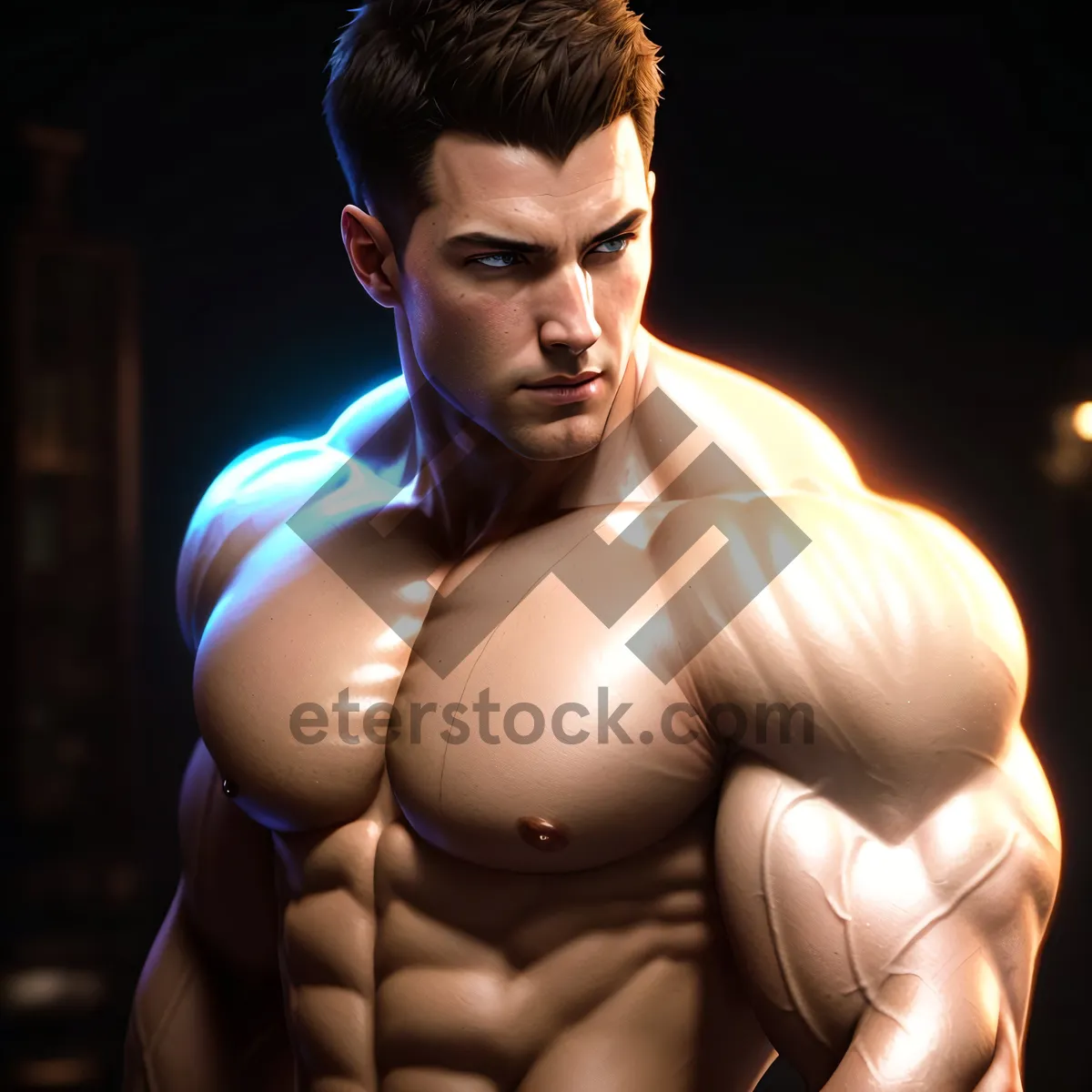 Picture of Dark and Seductive: The Attractive Male Bodybuilder Pose