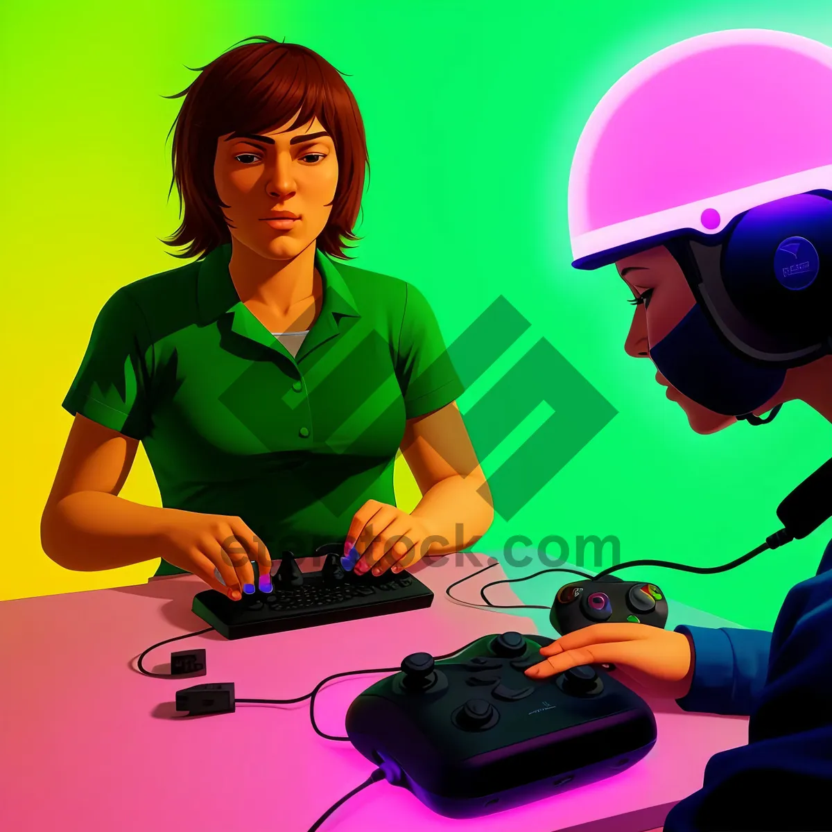 Picture of Dynamic DJ hosting live radio show with laptop
