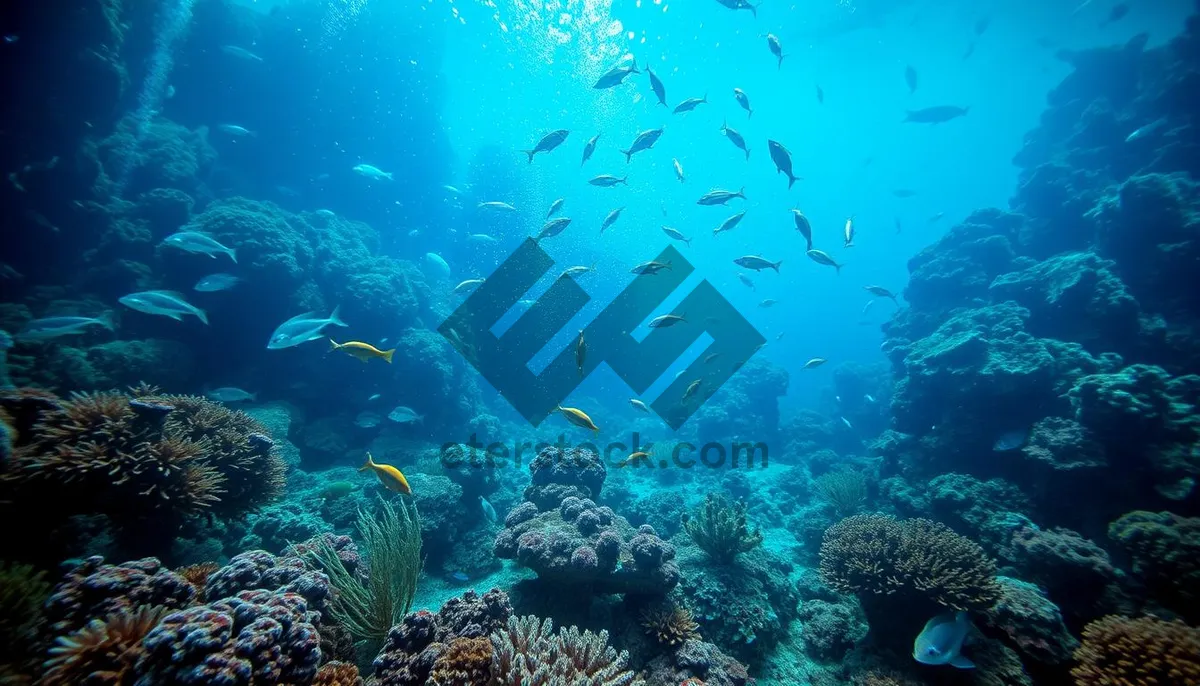 Picture of Colorful Tropical Coral Reef in Sunlight for Scuba Diving