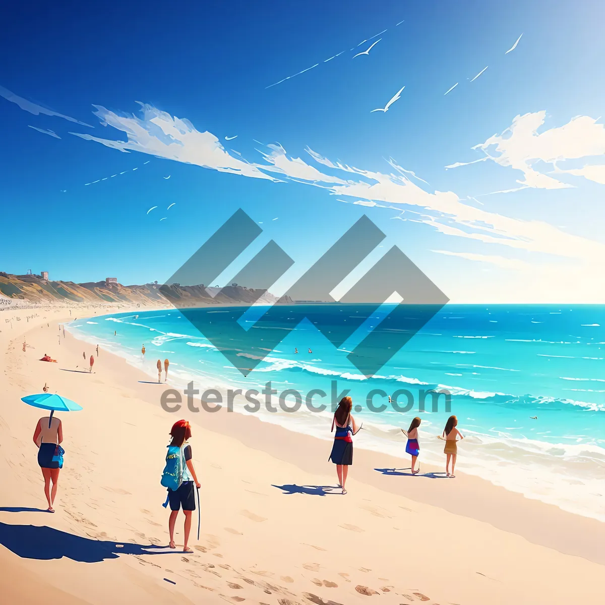 Picture of Serene Tropical Beachscape Under Clear Blue Sky