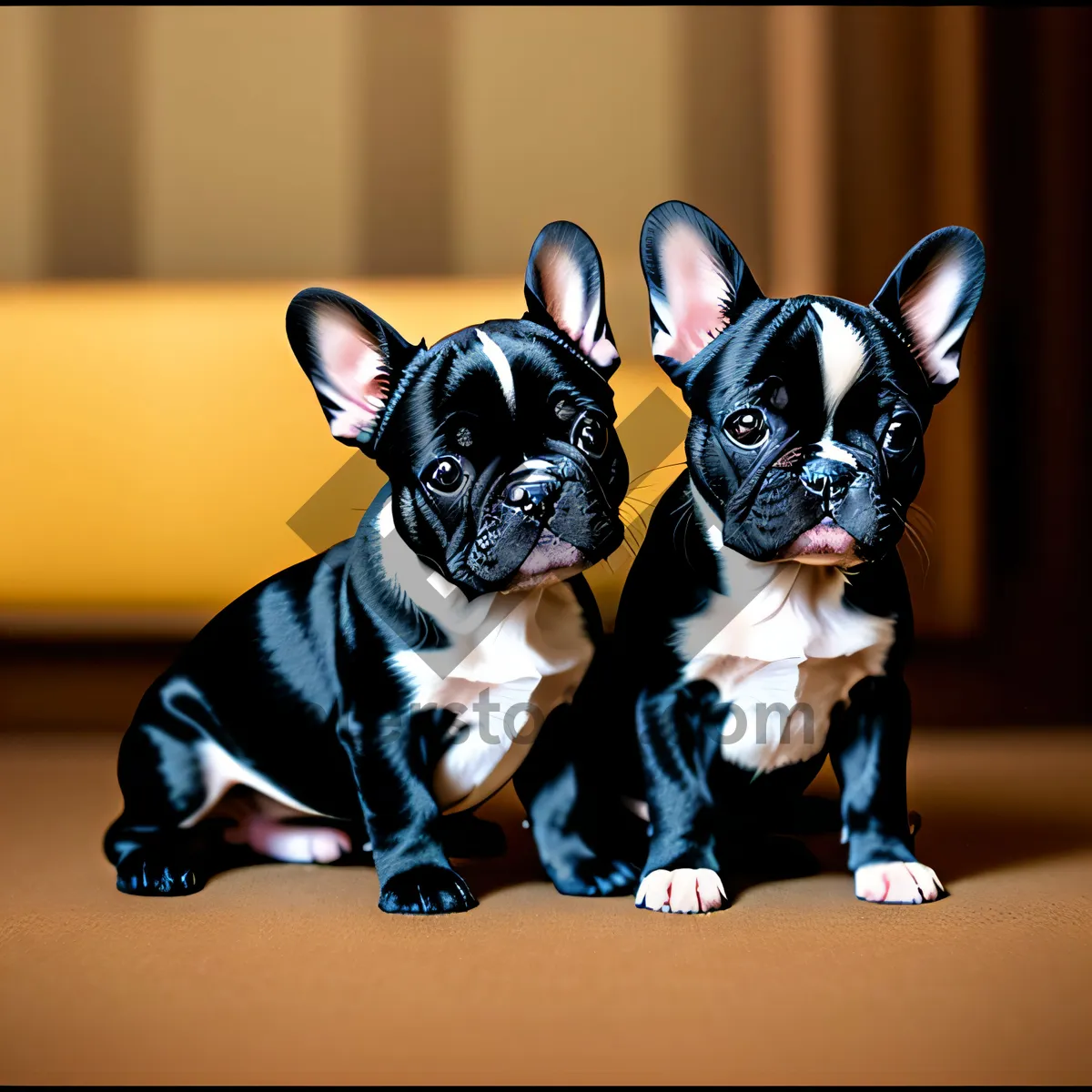 Picture of Adorable Bulldog Portrait: Purebred Canine Pet