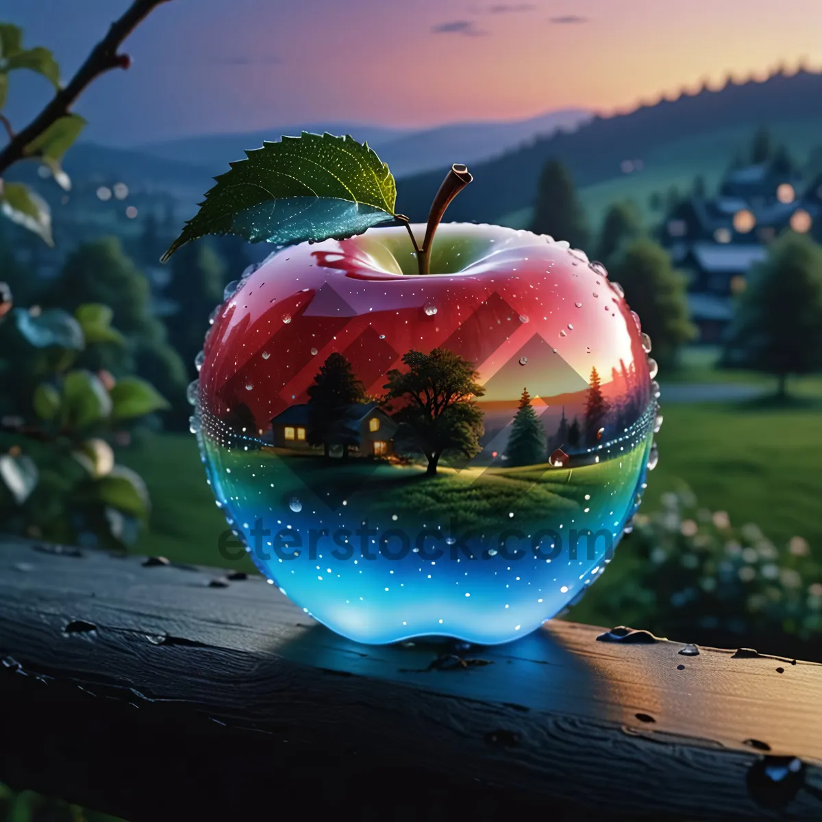 Picture of Juicy Red Delicious Apple: Healthy Fruit Rich in Vitamins