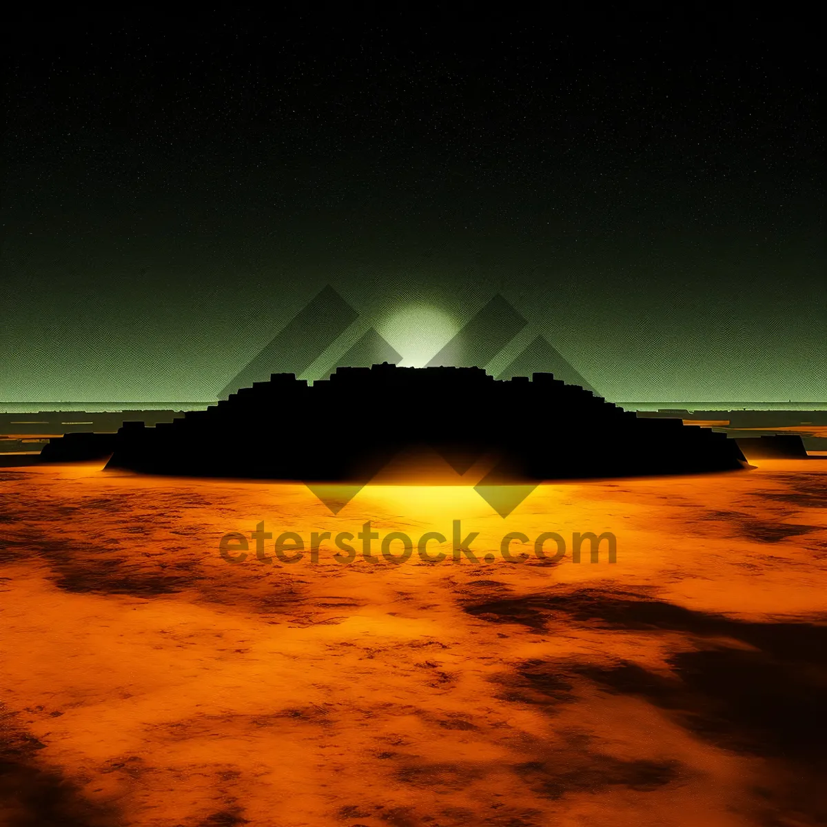 Picture of Sunset Serenity: Tranquil Beachscape with Vibrant Skies