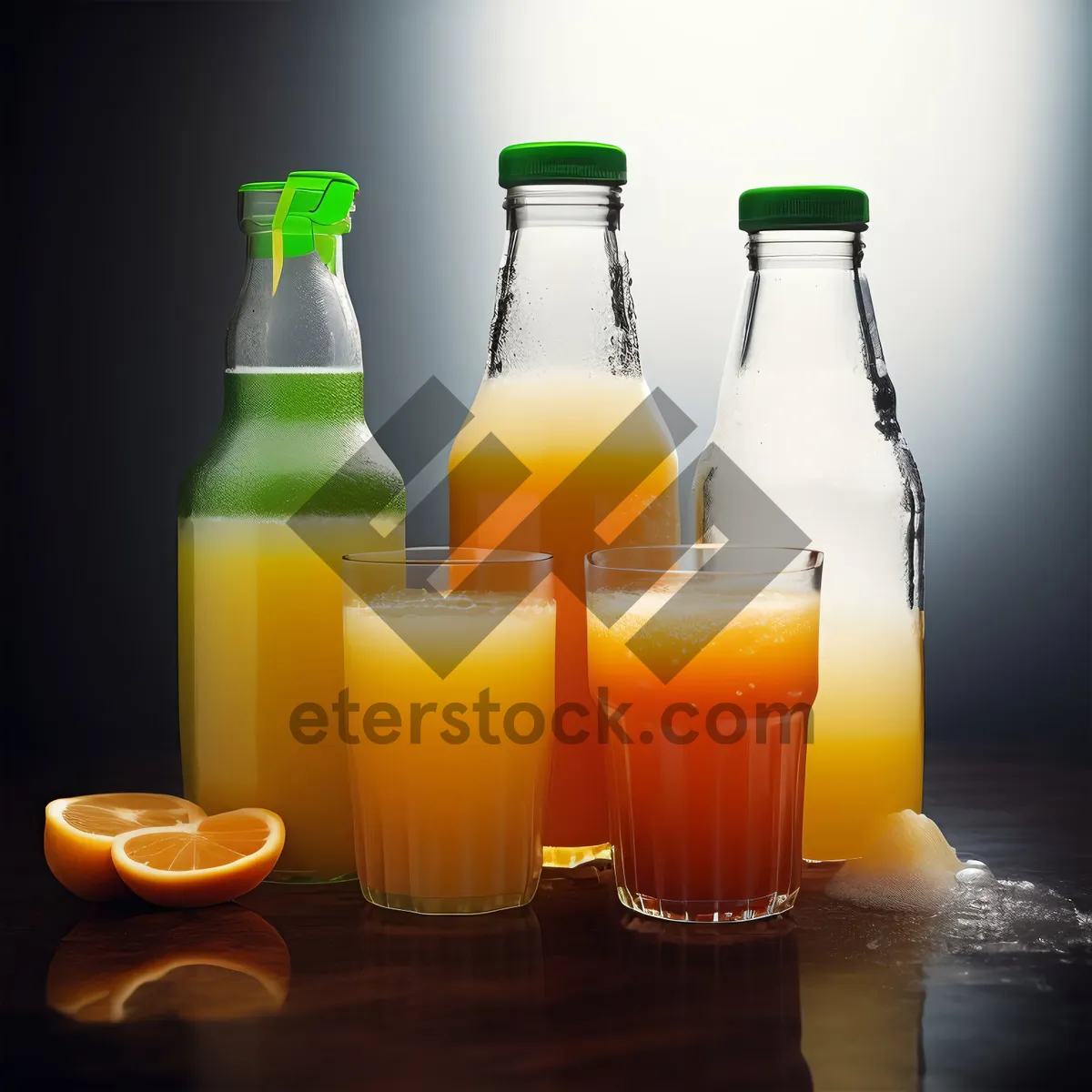 Picture of Golden beer bottle on table at party celebration.