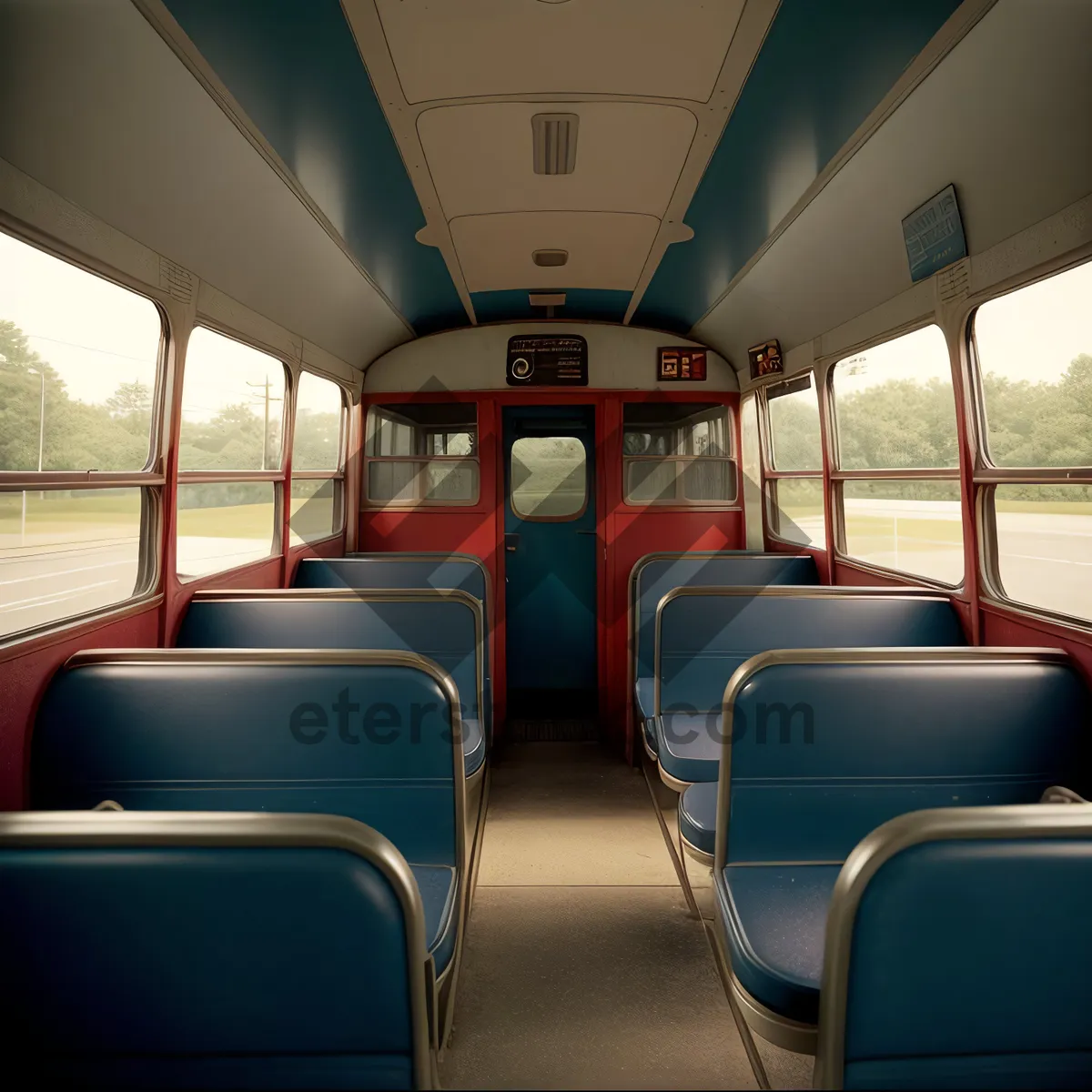 Picture of Modern Passenger Car Interior with Empty Seats