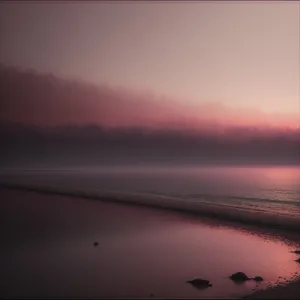 Serene Sunset Reflection on Coastal Waves