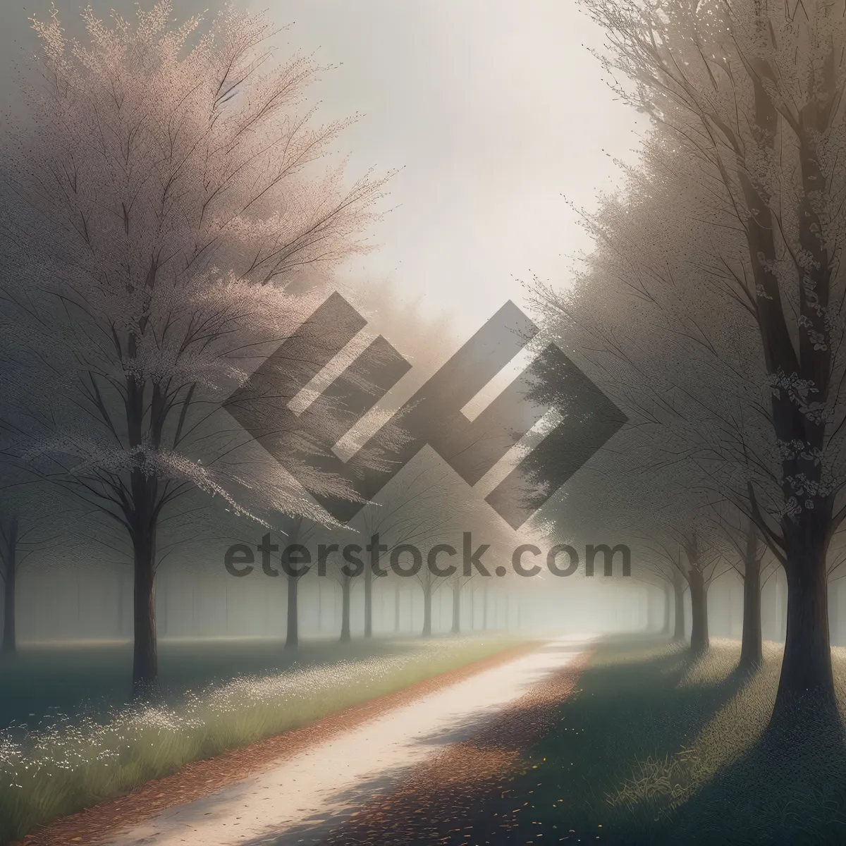 Picture of Serene Road with Scenic Skyline and Trees