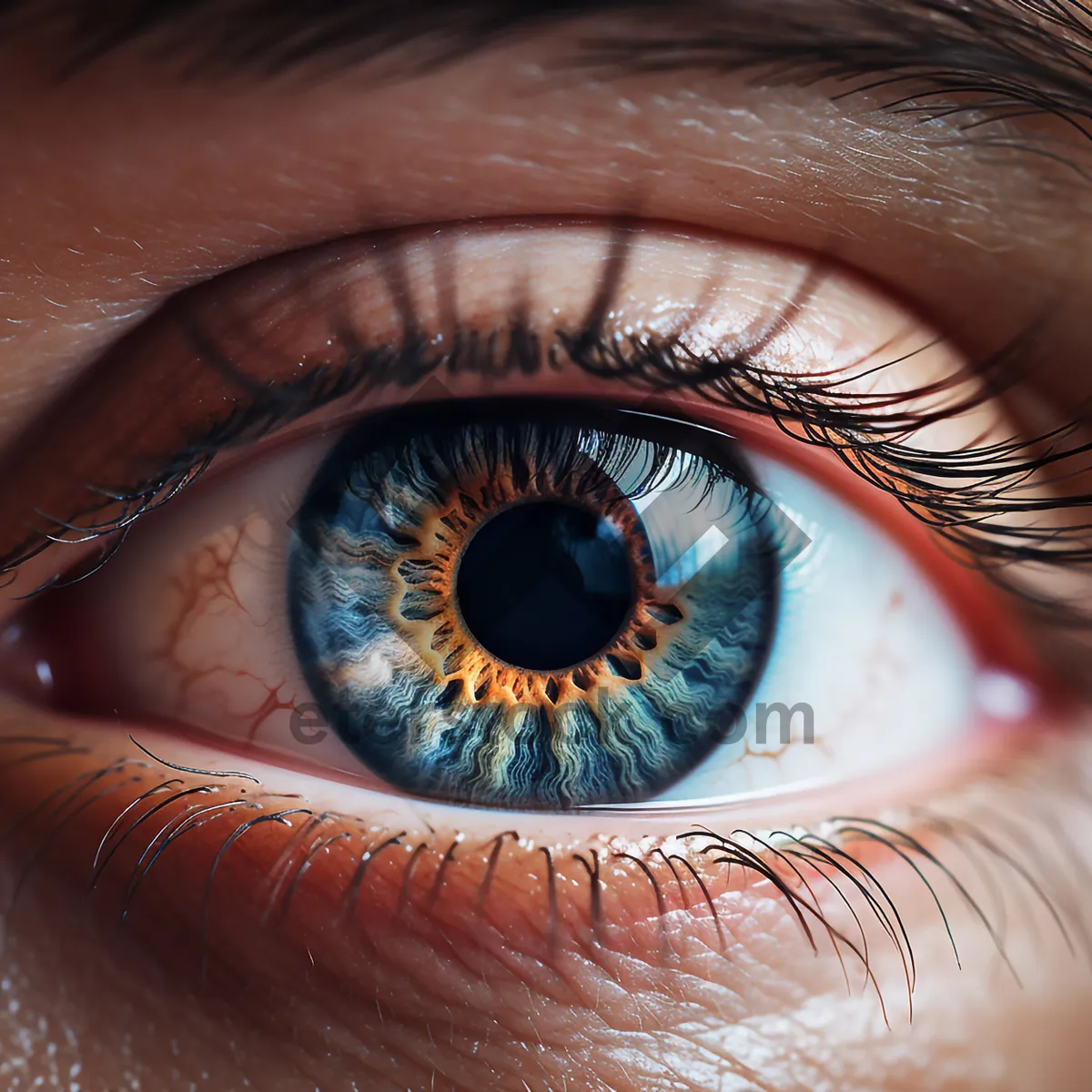 Picture of Close up of human eye with mascara