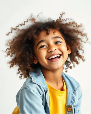 Smiling Afro-American Model with Attractive Makeup Portrait